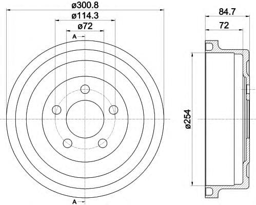 8DT 355 302-571 Behr Hella Тормозной барабан для Jeep Cherokee