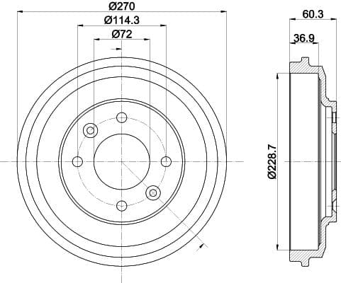 8dt355303071 Behr Hella Тормозной барабан для Kia Carens