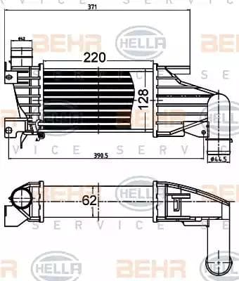 8ML376988404 Behr Hella Інтеркулер для Opel Astra