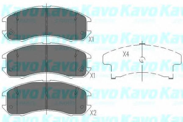 KBP-4525 Kavo Parts Гальмівні колодки для Mazda 626