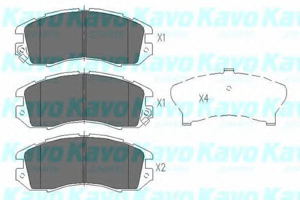 KBP-8010 Kavo Parts Гальмівні колодки