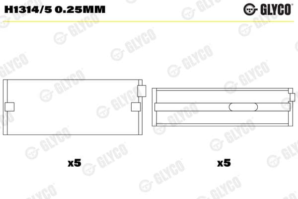 h13145025mm Glyco Підшипник колінчастого вала