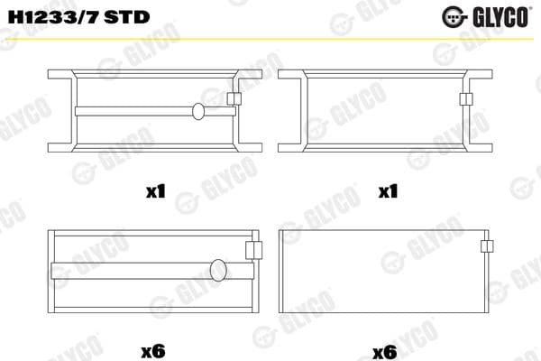 H1233/7 STD Glyco Підшипник колінчастого вала