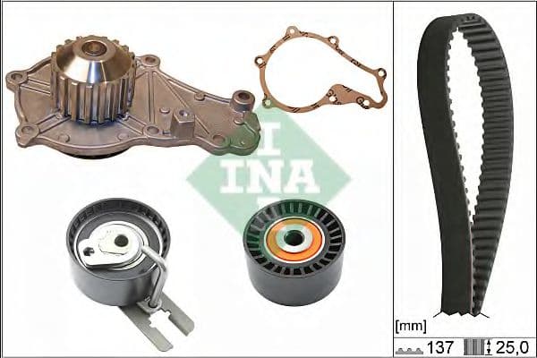 530 0632 30 INA Комплект ременя ГРМ + помпа