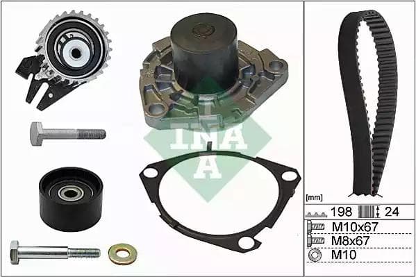 530062630 INA Комплект ременя ГРМ + помпа