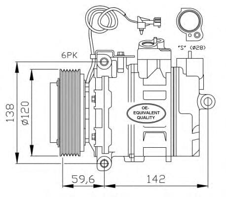 32377 NRF Компресор кондиціонера для SAAB 9-5