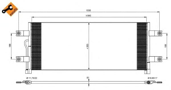 350075 NRF Радіатор кондиціонера