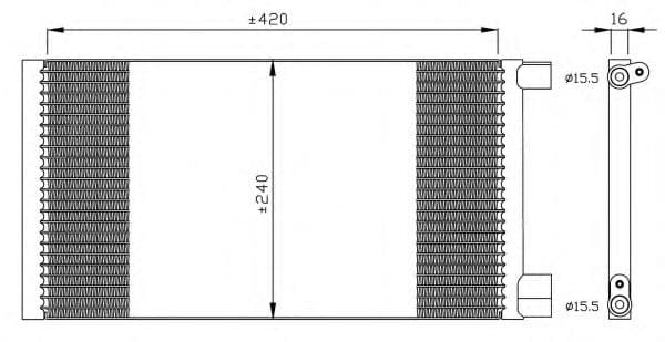 35487 NRF Радиатор кондиционера для Fiat Seicento