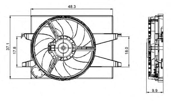 47006 NRF Вентилятор системы охлаждения двигателя