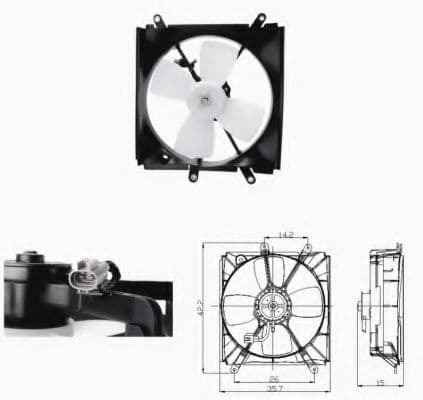 47693 NRF Вентилятор системи охолодження двигуна для Toyota RAV4