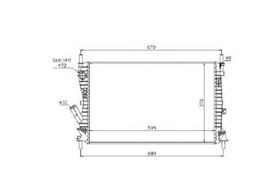 53743 NRF Радіатор охолодження двигуна