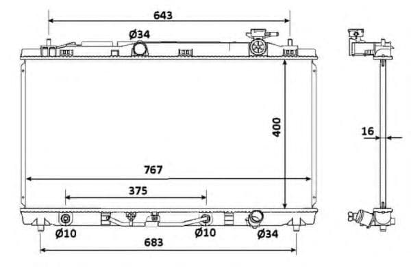 53922 NRF Радиатор охлаждения двигателя