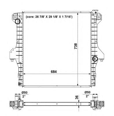 56025 NRF Радіатор охолодження двигуна для Dodge Ram