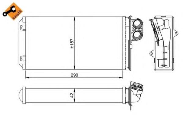 58036 NRF Радиатор печки для Renault Safrane