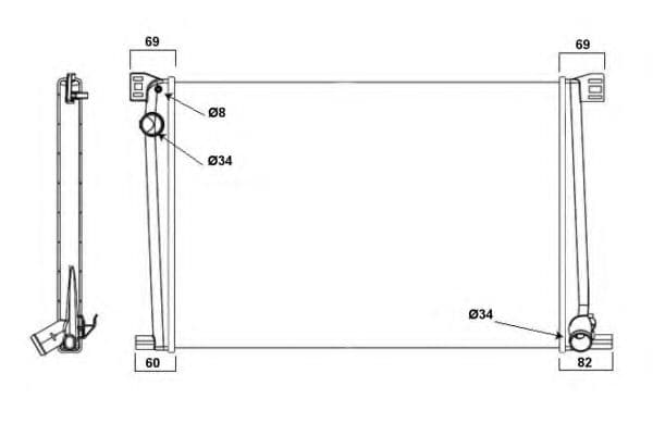 58472A NRF Радіатор охолодження двигуна