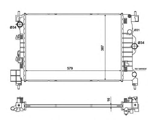 58496 NRF Радиатор охлаждения двигателя для Chevrolet Aveo