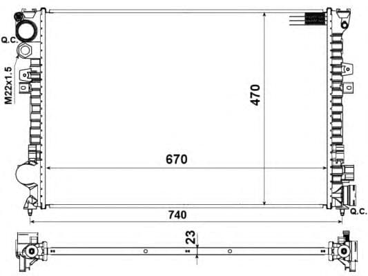58958 NRF Радіатор охолодження двигуна