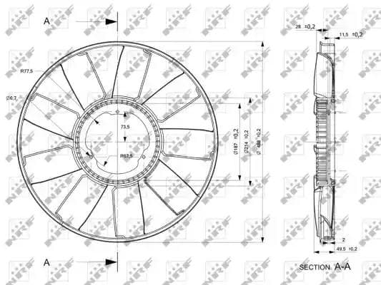 49810 NRF Крильчатка вентилятора системи охолодження двигуна для Mercedes Vario