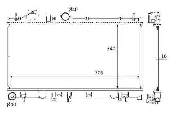 59116 NRF Радиатор охлаждения двигателя