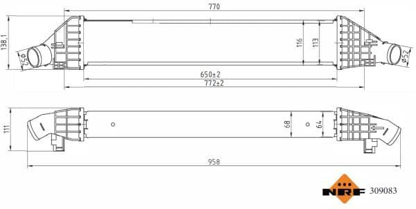 309083 NRF Интеркулер для Fiat Freemont