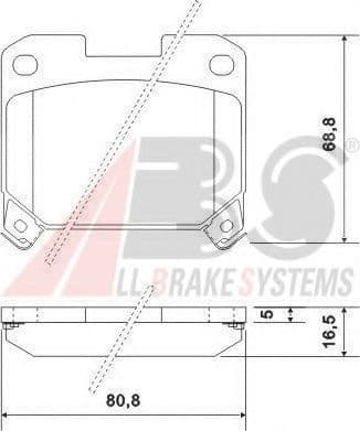 36936 A.B.S. Гальмівні колодки