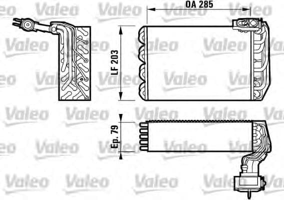 817095 Valeo Випарник кондиціонера для Peugeot 406