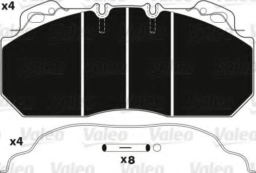 882225 Valeo Гальмівні колодки