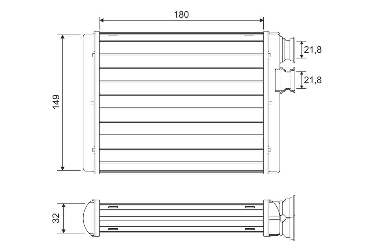 811596 Valeo Радіатор пічки для Peugeot 308