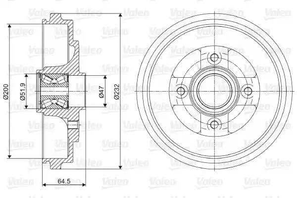 237079 Valeo Тормозной барабан