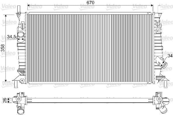 733254 Valeo Радіатор охолодження двигуна для Mazda 3