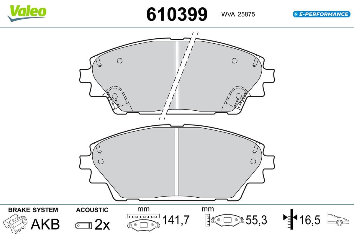 610399 Valeo Тормозные колодки