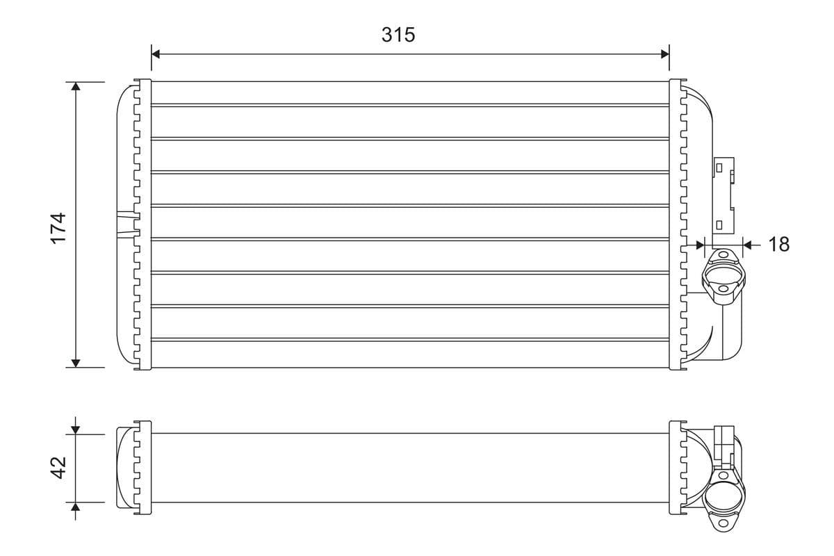 811644 Valeo Радіатор пічки для Mercedes Vario
