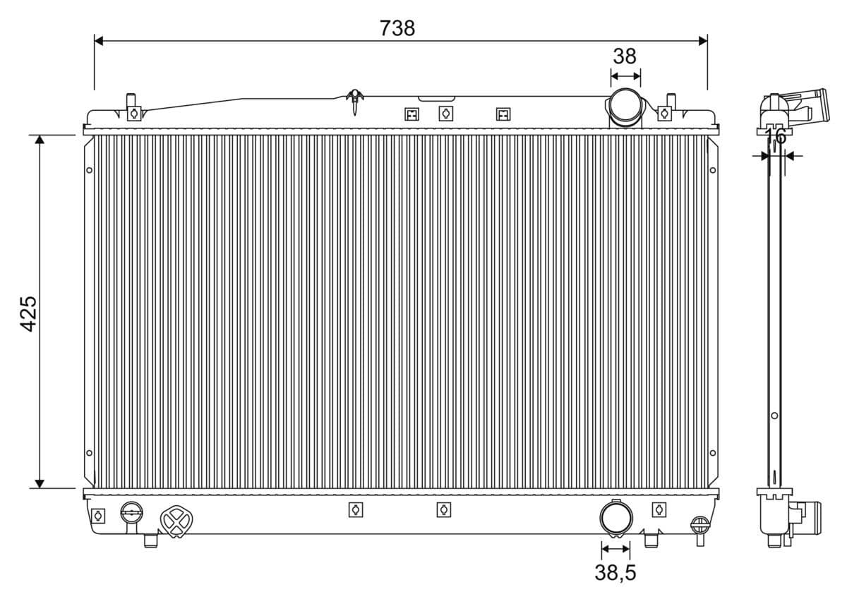 701349 Valeo Радіатор охолодження двигуна для Toyota Avensis Verso