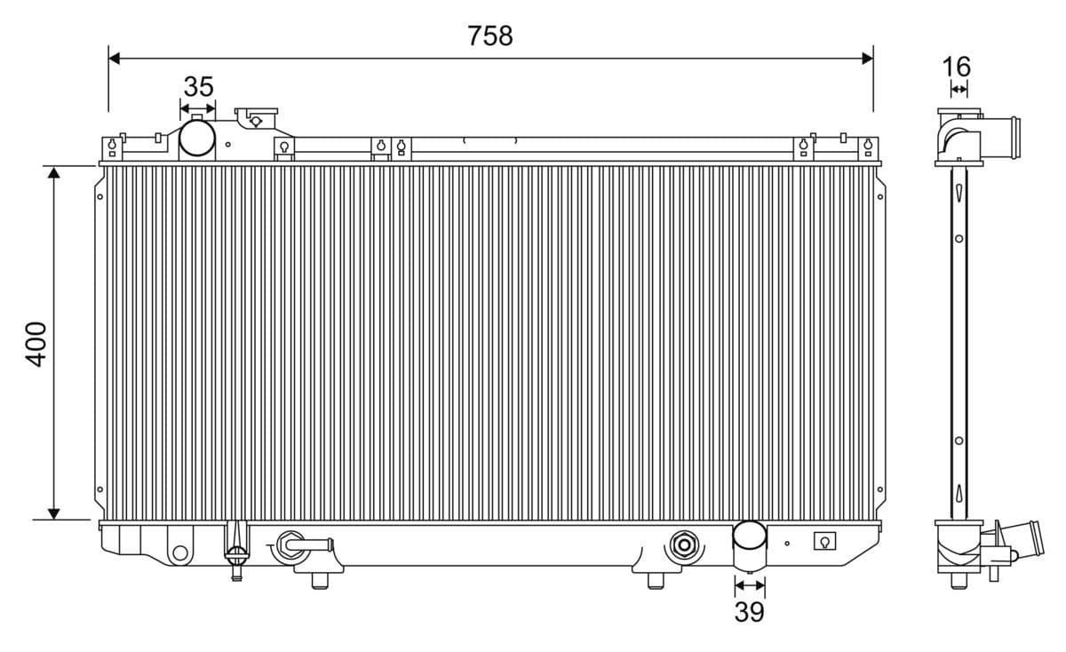 701201 Valeo Радиатор охлаждения двигателя