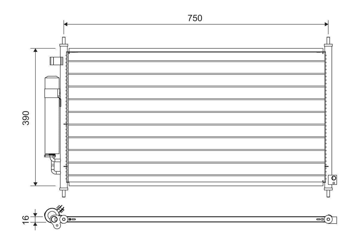 822704 Valeo Радиатор кондиционера для Honda FR-V