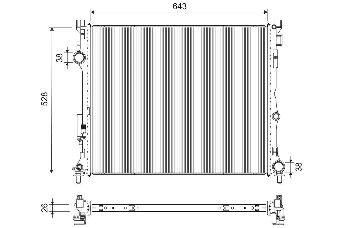 701307 Valeo Радиатор охлаждения двигателя