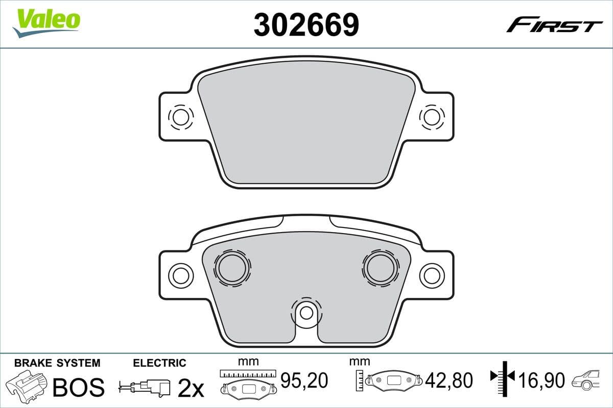 302669 Valeo Тормозные колодки