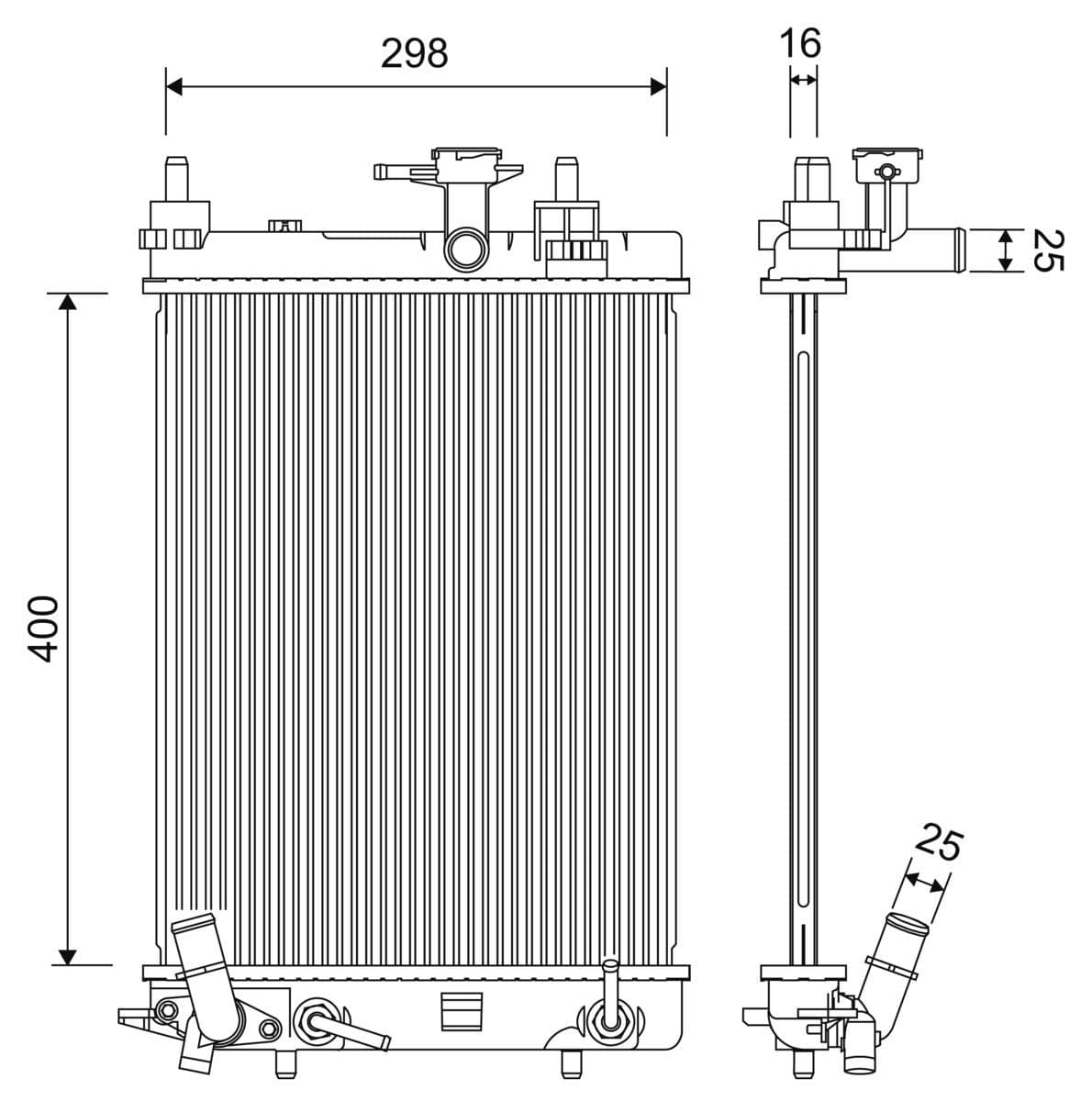 701256 Valeo Радіатор охолодження двигуна для Daihatsu Cuore