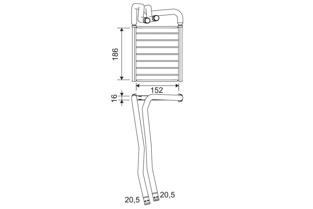 811605 Valeo Радіатор пічки для Hyundai i20