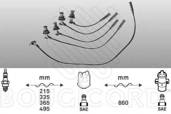 1420 Bougicord Комплект дротів запалювання