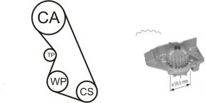 WPK-135901 Airtex Комплект ремня ГРМ + помпа