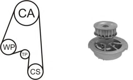 WPK-163101 Airtex Комплект ремня ГРМ + помпа