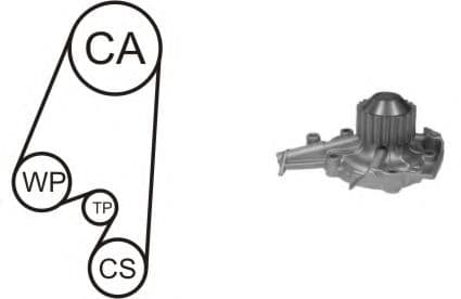 WPK-164602 Airtex Комплект ремня ГРМ + помпа