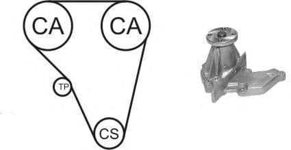 WPK-410401 Airtex Комплект ремня ГРМ + помпа