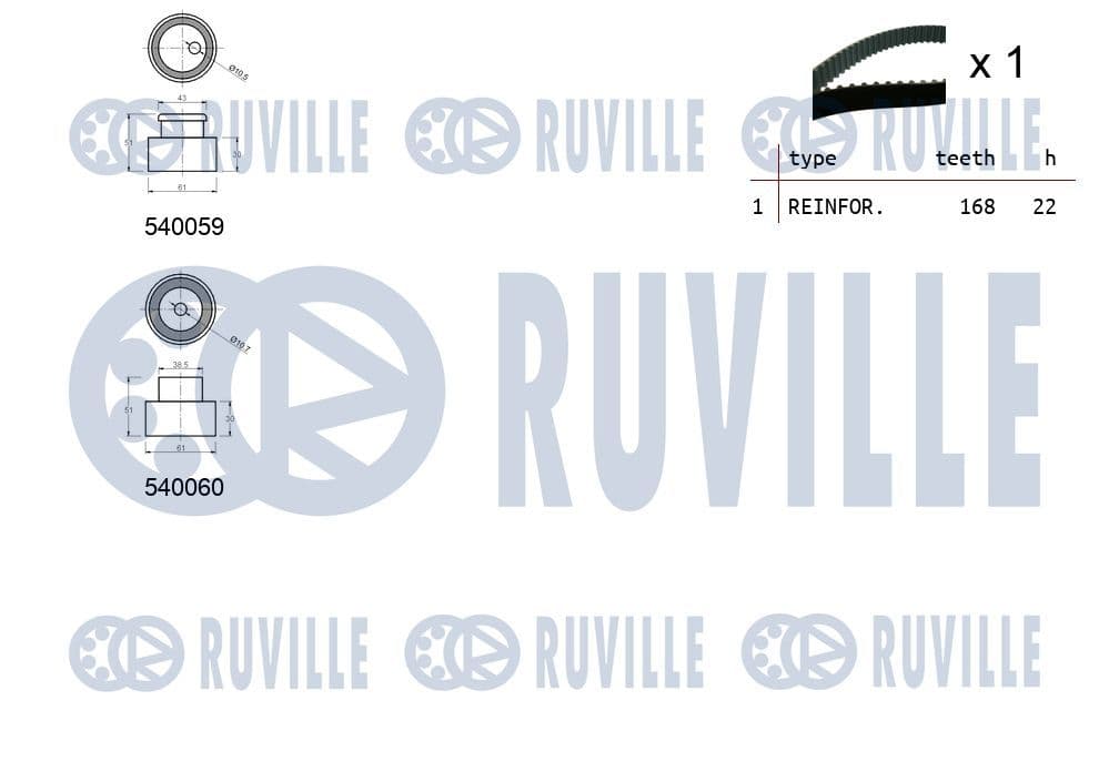 550003 Ruville Комплект ременя ГРМ