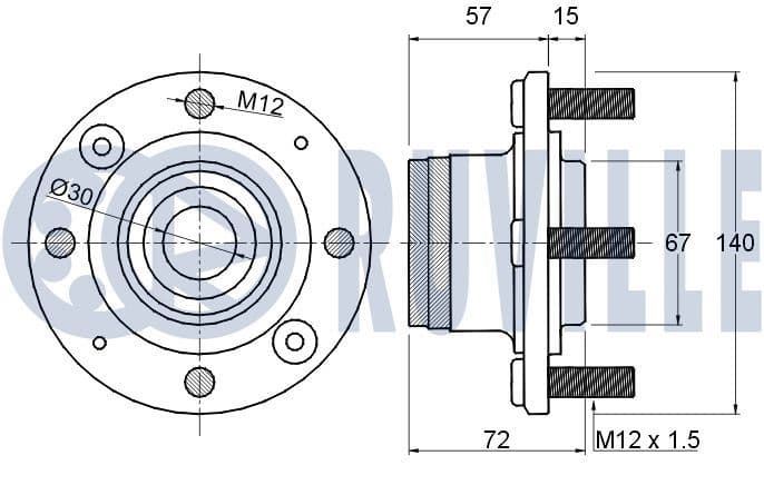 220077 Ruville Комплект ступицы колеса