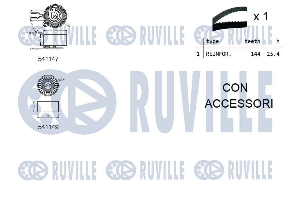 550052 Ruville Комплект ременя ГРМ