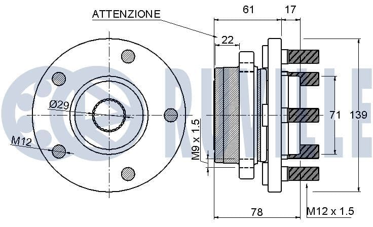 220538 Ruville Комплект ступиці колеса