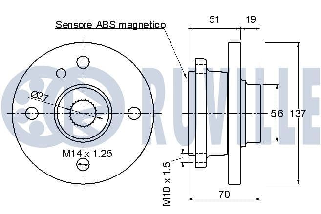 221370 Ruville Комплект ступиці колеса