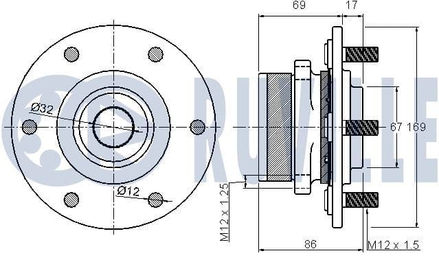 221449 Ruville Комплект ступиці колеса